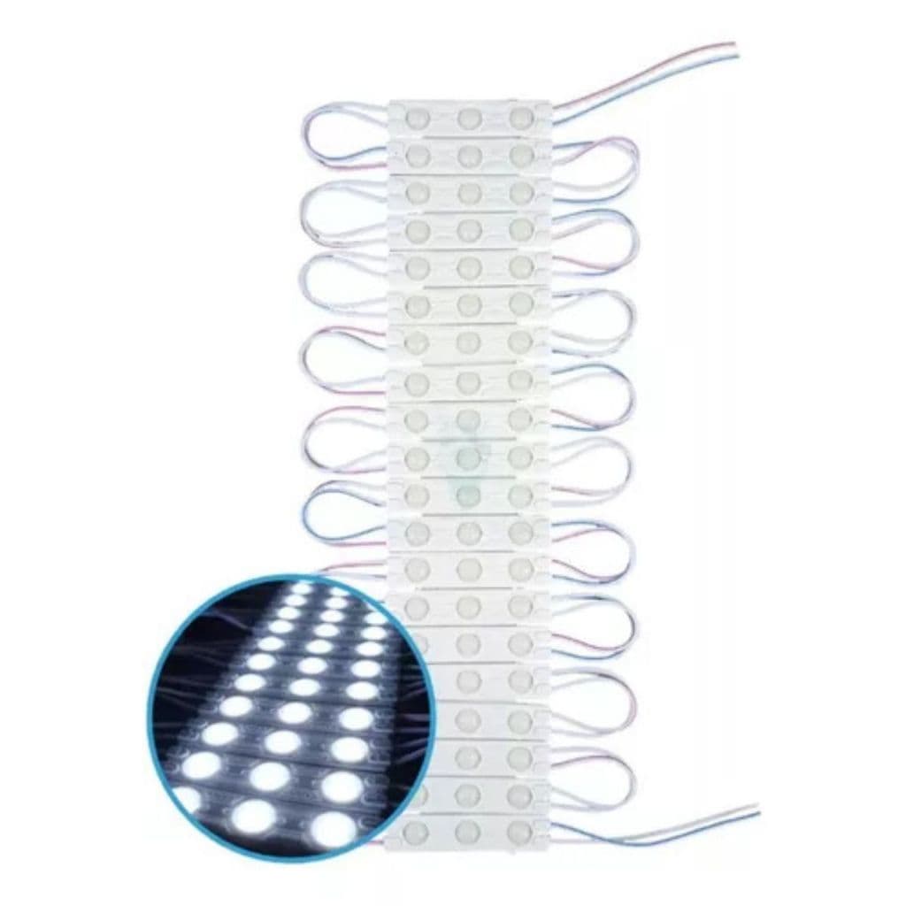 1000 PÇS MINI MODULOS 3 LEDS BRANCO FRIO 2835 0.6W IP65