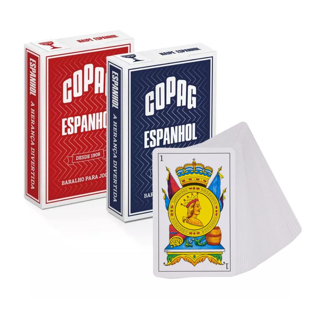 Kit 2 Baralho Espanhol Truco Copag Azul Vermelho Bisca Naveta Clássico Jogo De Cartas Poquer Pife Canastra Buraco