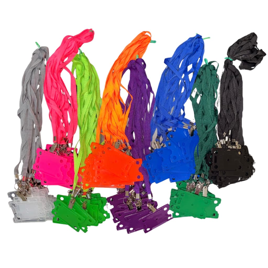 Kit Com 60/120/180 Porta Crachá Horizontal Vertical Com Cordão Rígido Atacado Para Revenda Lojistas
