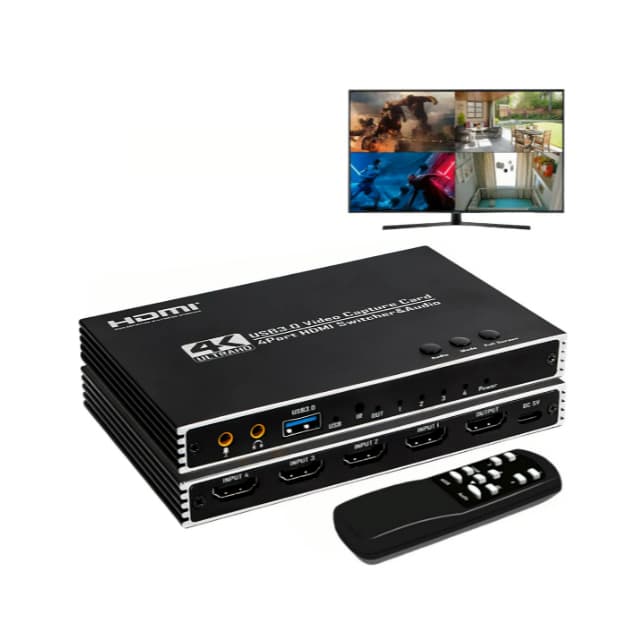 Placa De Captura Usb 4 Entradas Hdmi 4k Tela Simultanea