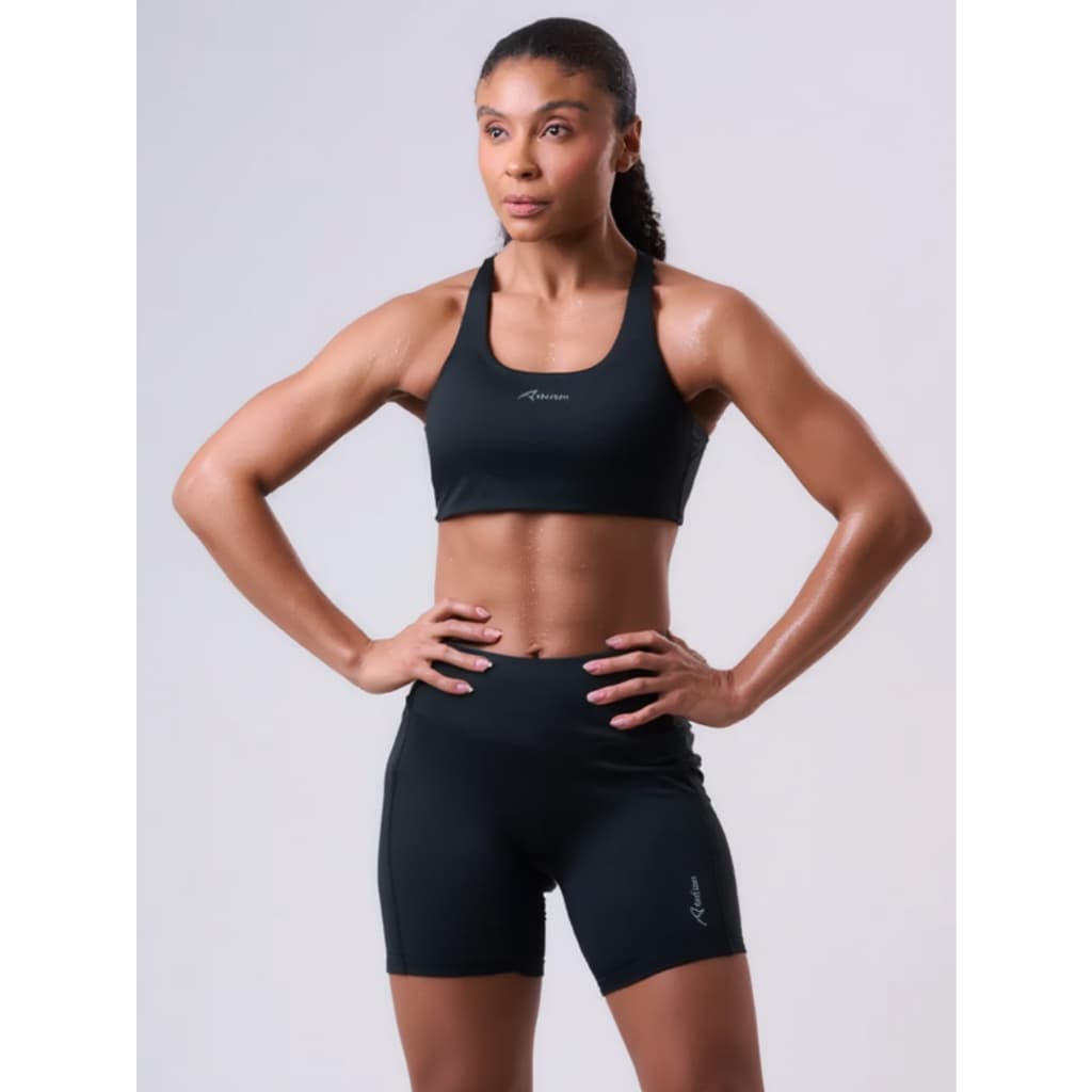 Kit Conjunto Feminino Corrida Top Nadador e Short Com 3 Bolsos Compressão Authen