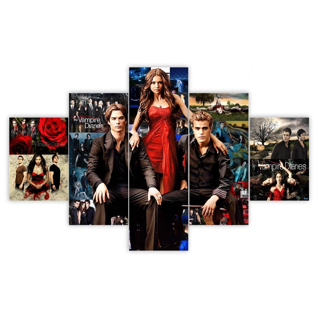 QUADRO DECORATIVO THE VAMPIRE DIARIES DIÁRIOS DE UM VAMPIRO SÉRIE IRMÃOS SALVATORE STEFAN DAMON