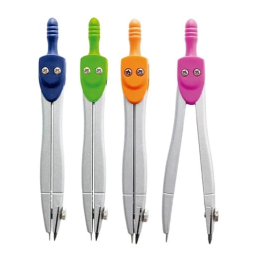 Compasso Escolar Corpo Metal Resistente Sortidos Onda