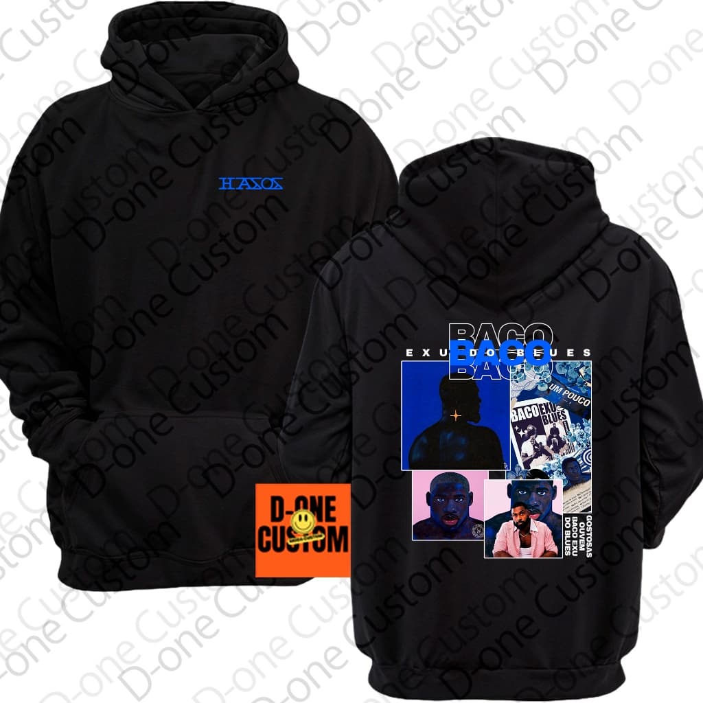 Moletom Blusão De Frio Baco Exu Do Blues Estampa Casual Show Gostosas Ouvem Baco Exu Do Blues Azul