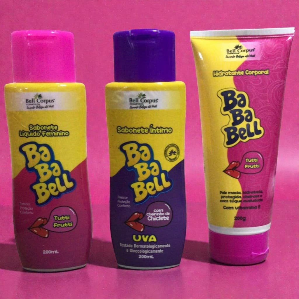 KIT Creme Hidratante Corporal Tutti Frutti + 2 Sabonetes Íntimos Líquido Feminino Bell Corpus