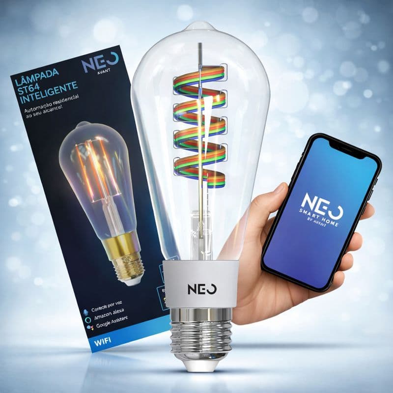 Lâmpada Led Filamento Colorida inteligente Smart Wi-Fi RGB | Controle pelo celular