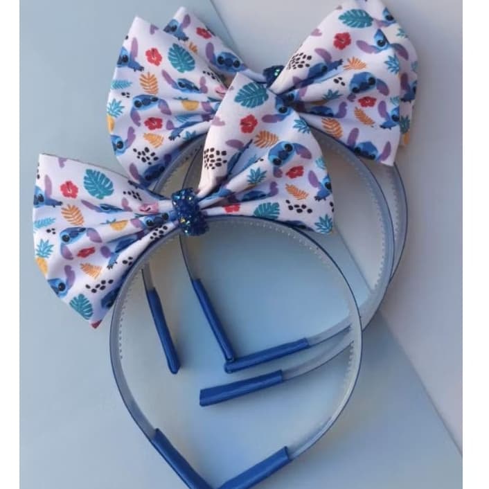 Tiara infantil Stitch Parzinho laço Stitch Laço para meninas com hair clips infantil