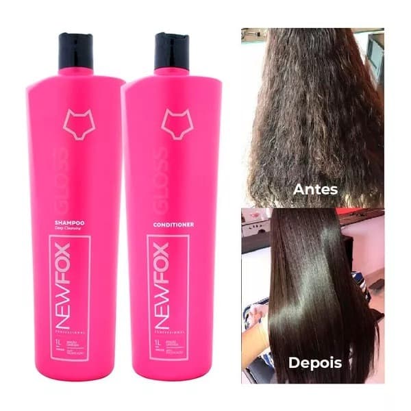 New Fox Gloss Tratamento Alisante Térmico 2 Passos 1L