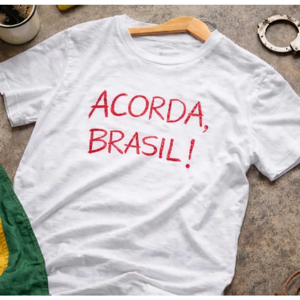 Blusa Acorda Brasil Basico Unissex Camiseta Simples Estampada