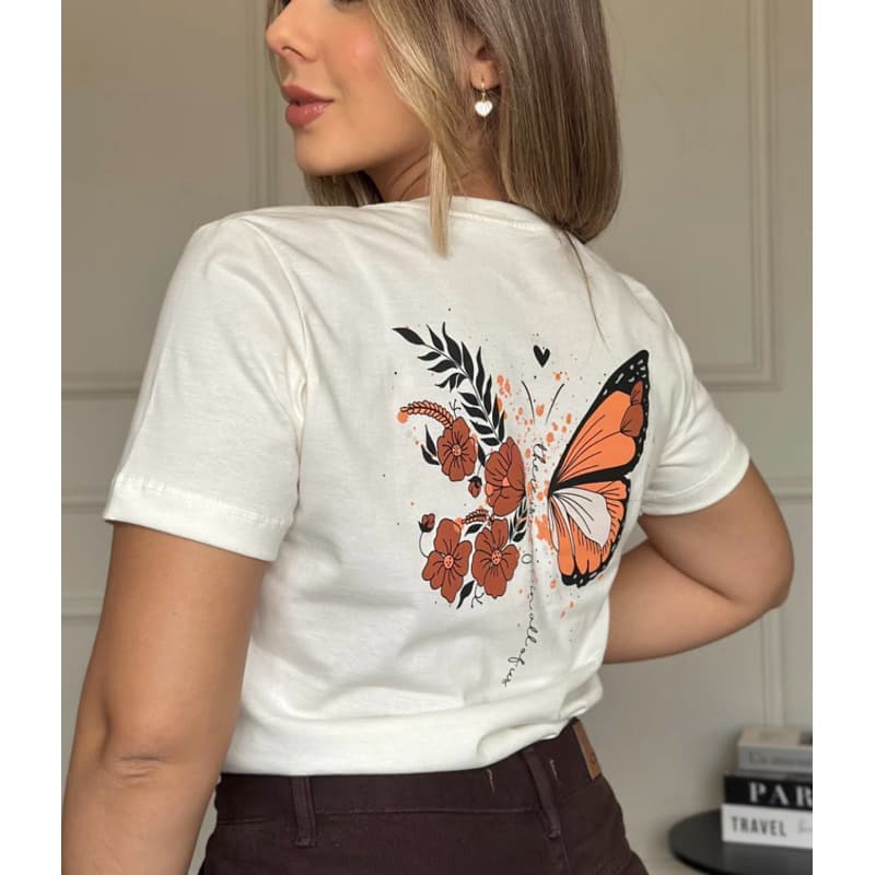 T-Shirt feminina - Blusa feminina 100% algodão - Camiseta de algodão- Blusa para trabalho
