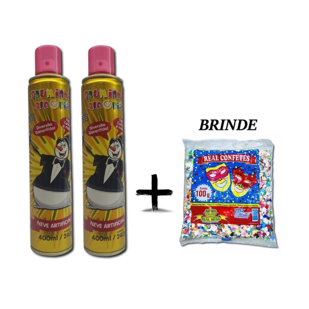 Kit 2 Espuma De Carnaval e Confetes Spray Espuminha Para Festas Blocos Eventos