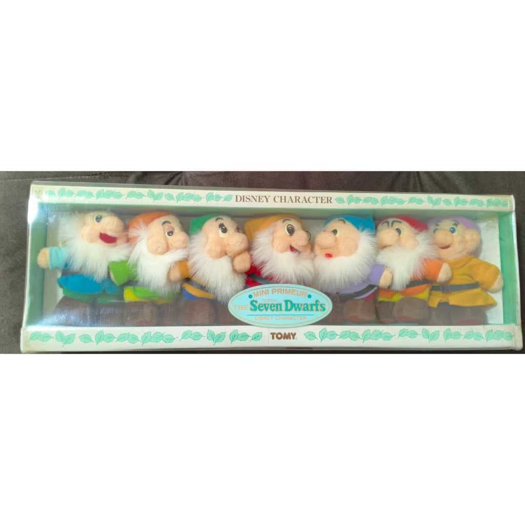 Coleção completa Bonecos de Pelúcia Os 7 Anões Disney ( Mini Primeur TOMY, ORIGINAL JAPÃO ) Vintage | Raro | Lacrado