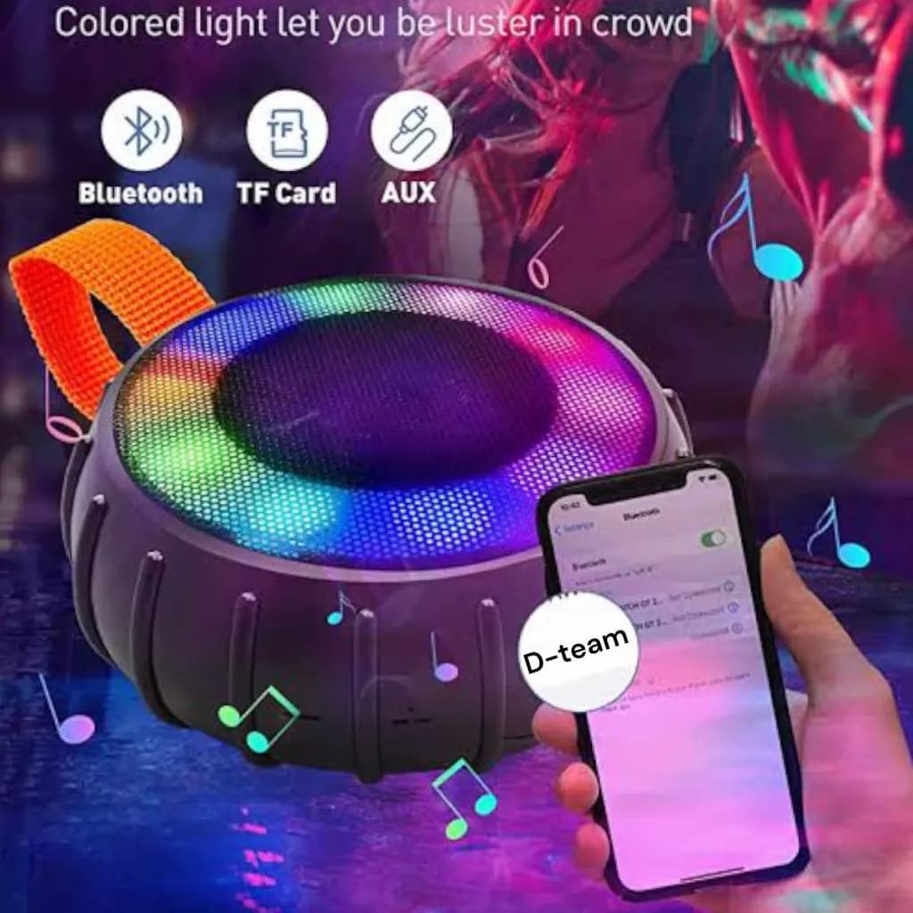 Promoção! Caixa De Som Alta Qualidade Aprova D´agua Top com led Emborrachada Audio Musica - AL-958