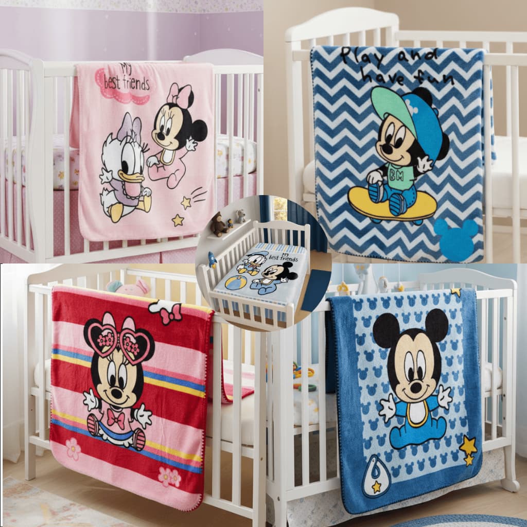 Cobertor Bebê Infantil  Enxoval Jolitex Antialérgico Minnie e Mickey 90x110cm Original Licenciado