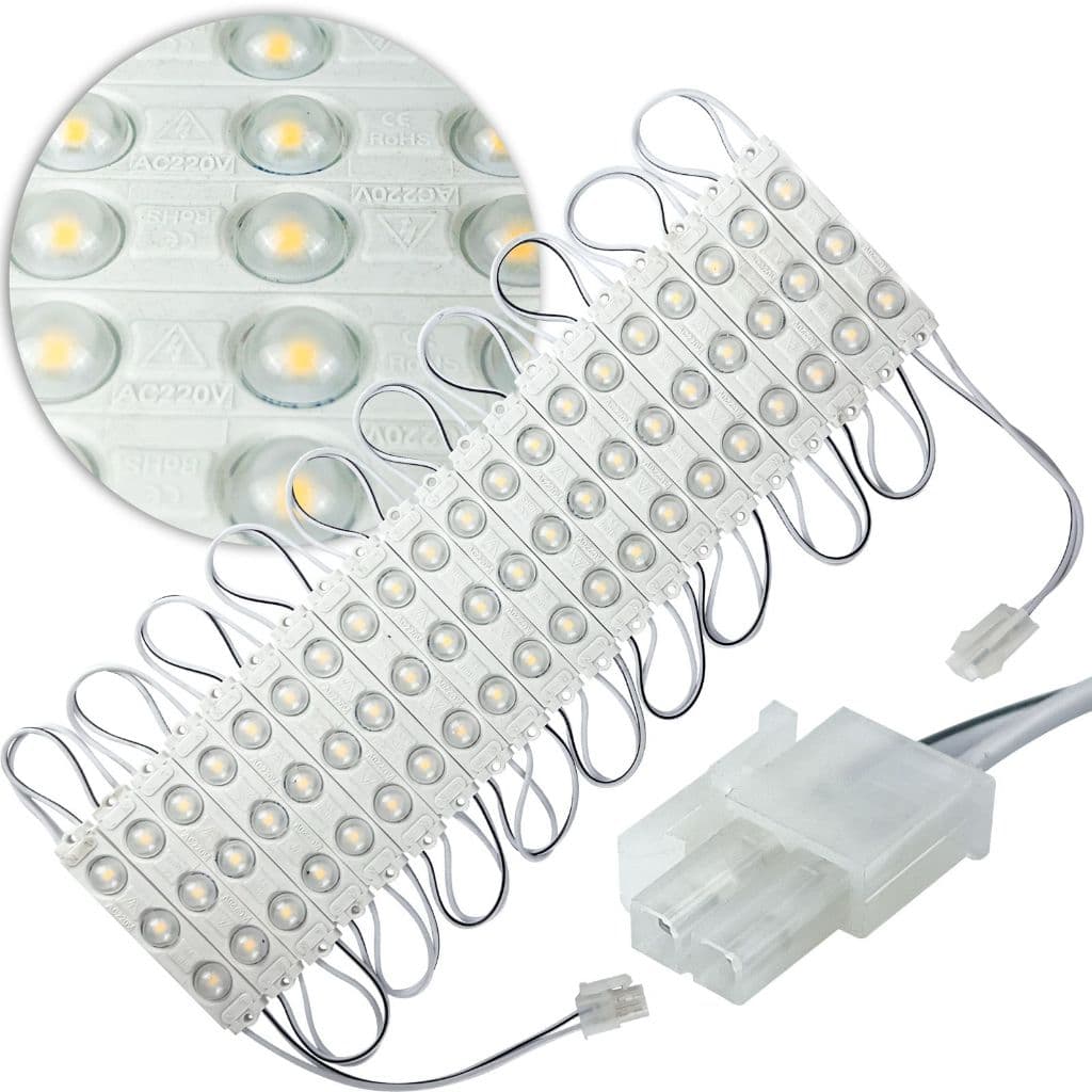 Kit 1000 Módulos 3 Leds Neutro 2835 1,5W 110V