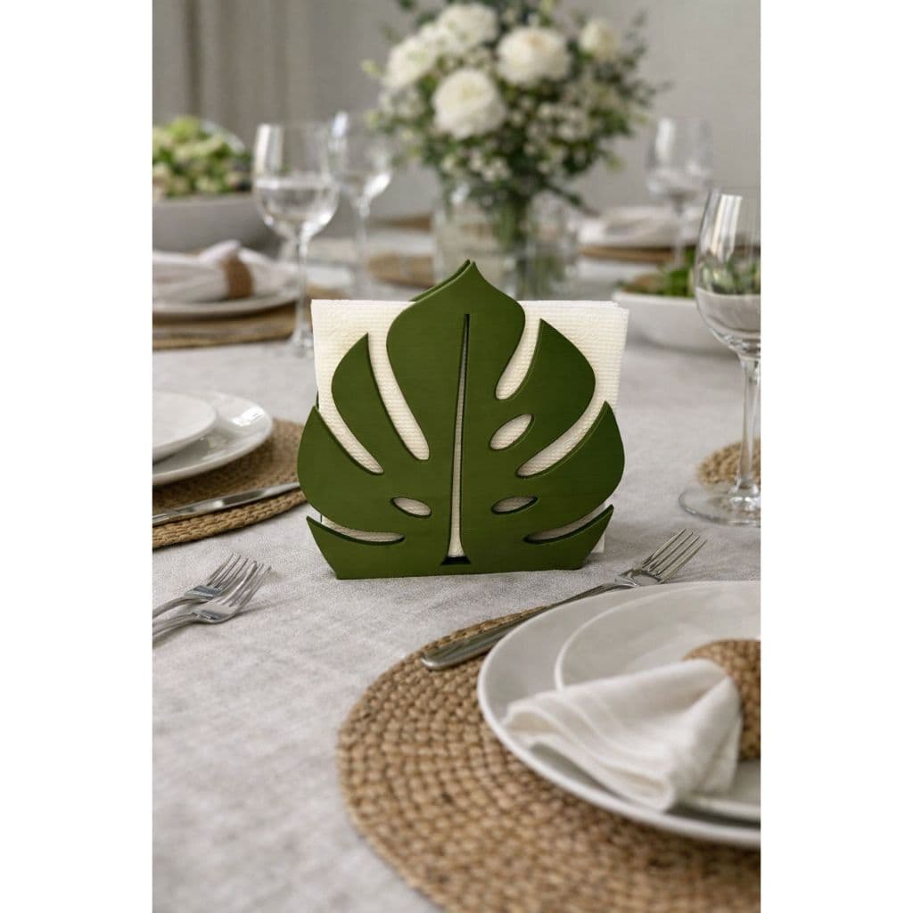 Porta Guardanapo Folha Monstera (Costela-de-Adão) – Decoração Moderna para Mesa Posta