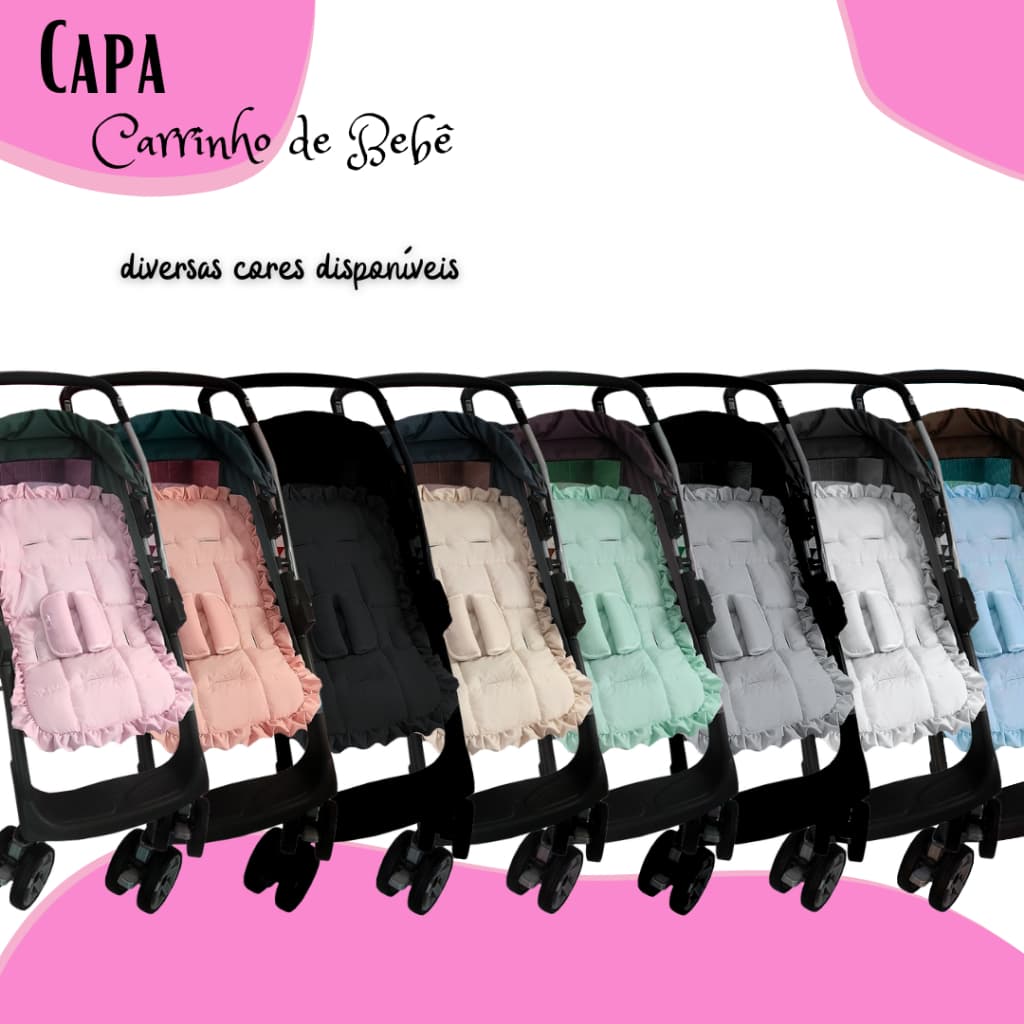 Capa para Carrinho com Protetores de Cinto - Conforto e Proteção Menina Menino