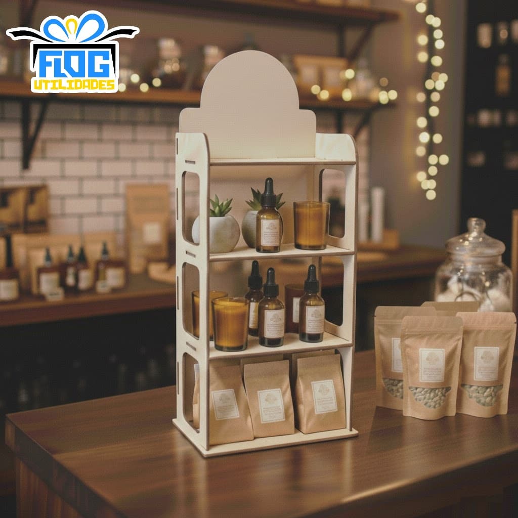 Lindo Expositor c/ 4 Prateleiras MDF