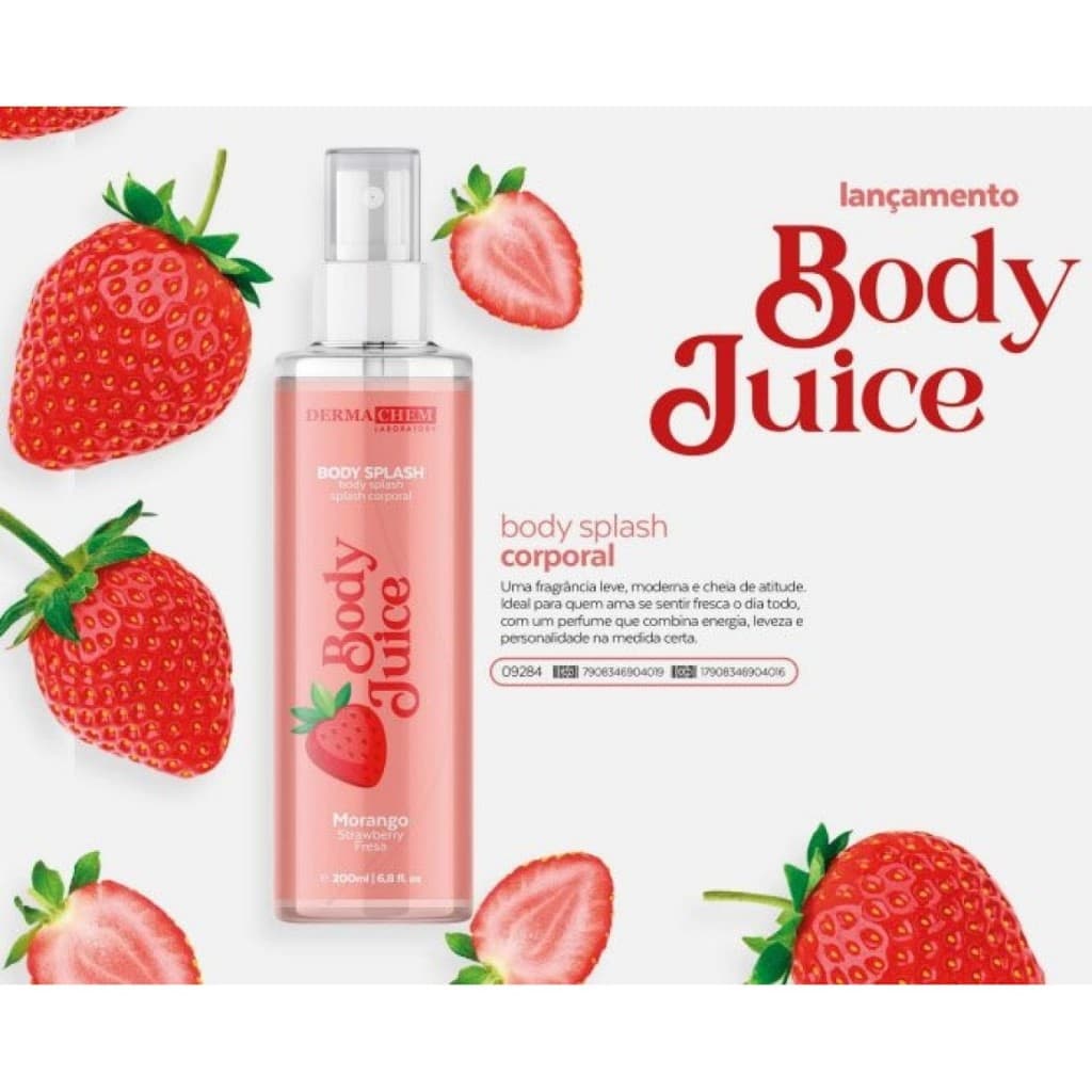 Body Splash Corporal Morango - 200ml - Dermachem