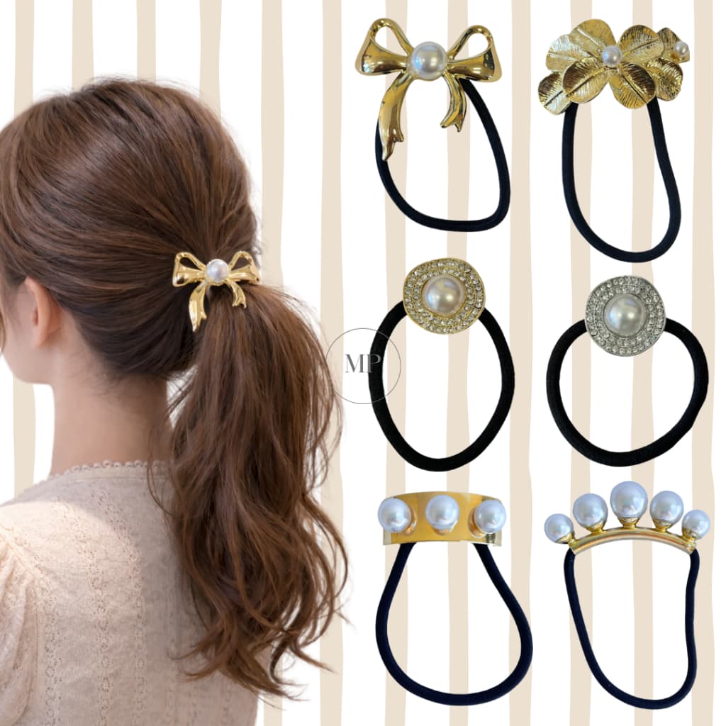 Elástico Xuxinha Amarrador De Cabelo Sofisticado Pérola Luxo Penteado Feminino Resistente