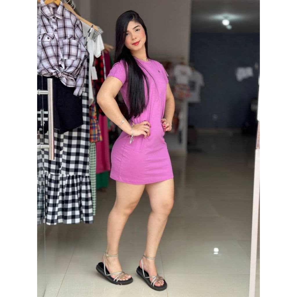 Vestido Feminino Plus Size Básico Algodão Confortável