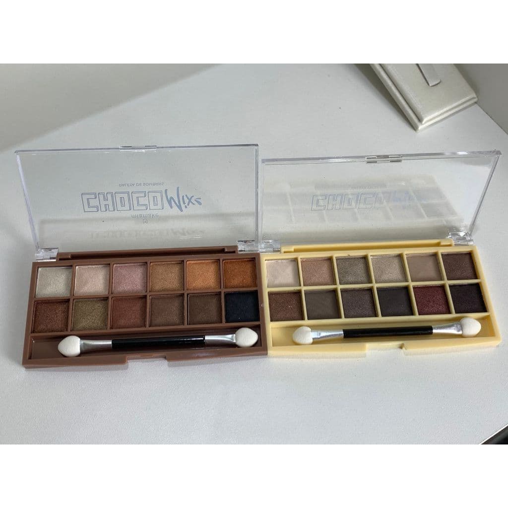 Paleta de Sombras Miamake Choco Mix – 12 Cores Neutras e Intensas para Makes Incríveis