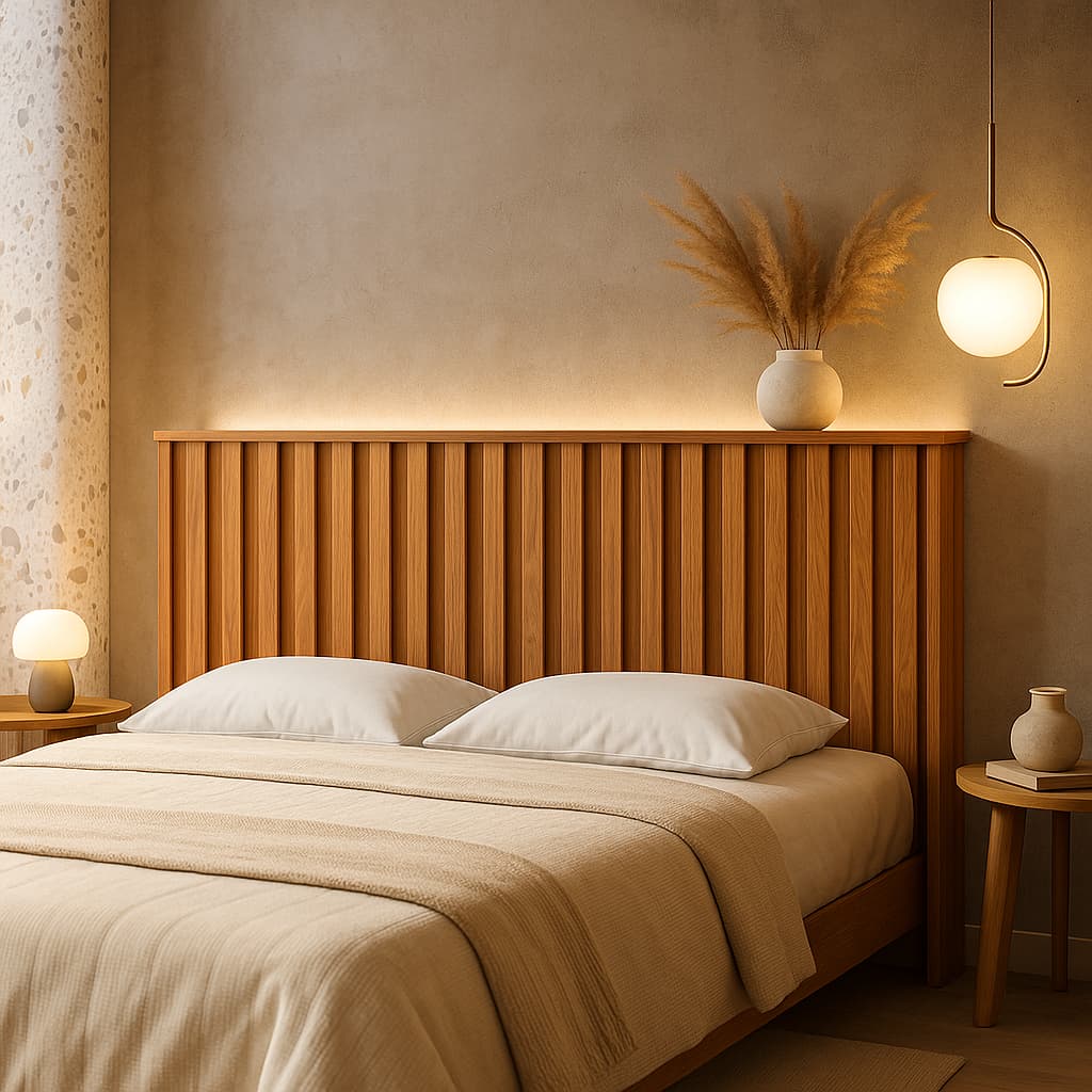 Cabeceira para Cama Box Casal Queen Ripado em MDF-Resistente em MDF