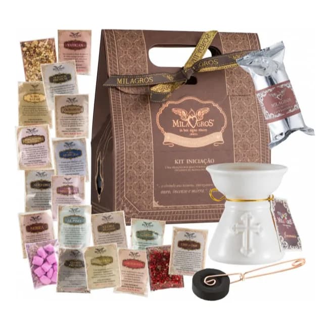 Kit Incenso Iniciação Branco Incenso+incensário+carvão+pinça