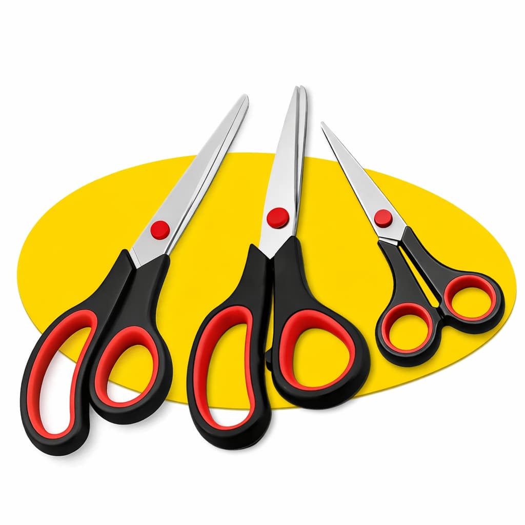 Kit 3/2/1 Tesouras Multiuso Escritório Casa Cozinha Costura Preta Volta as Aulas Escola Corte Tesoura Artesanato