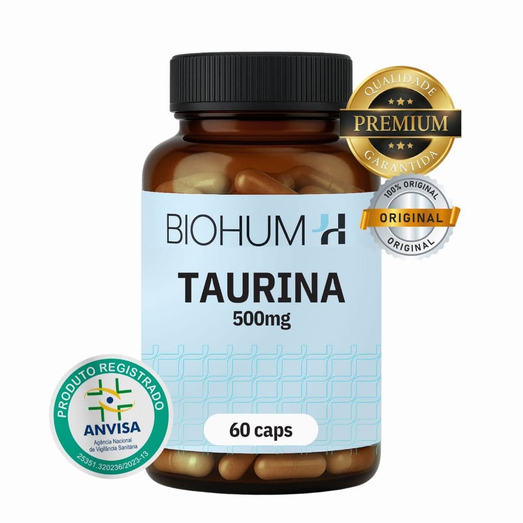 Taurina 500mg 60 Cápsulas Aminoácido Puro Foco Energia E Treino L-Taurina