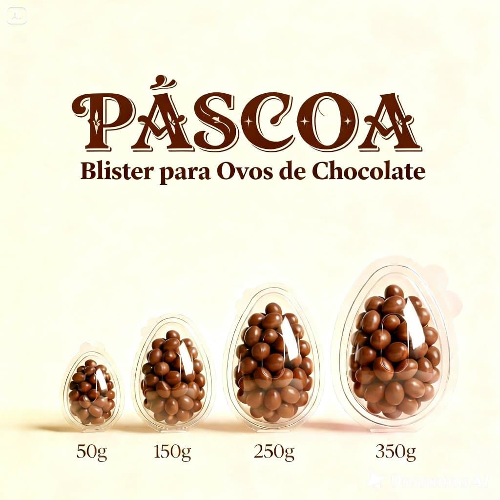 Blister para Ovos de Páscoa 50g a 350g | Embalagem Plástica para Chocolate | Escolha o Modelo