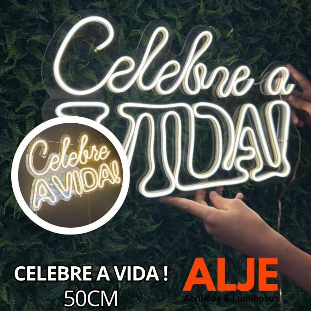Celebre a vida! quentefrio 50cm fonte12v bivolt instagramavel foto decoraçao festa elegante acrilico