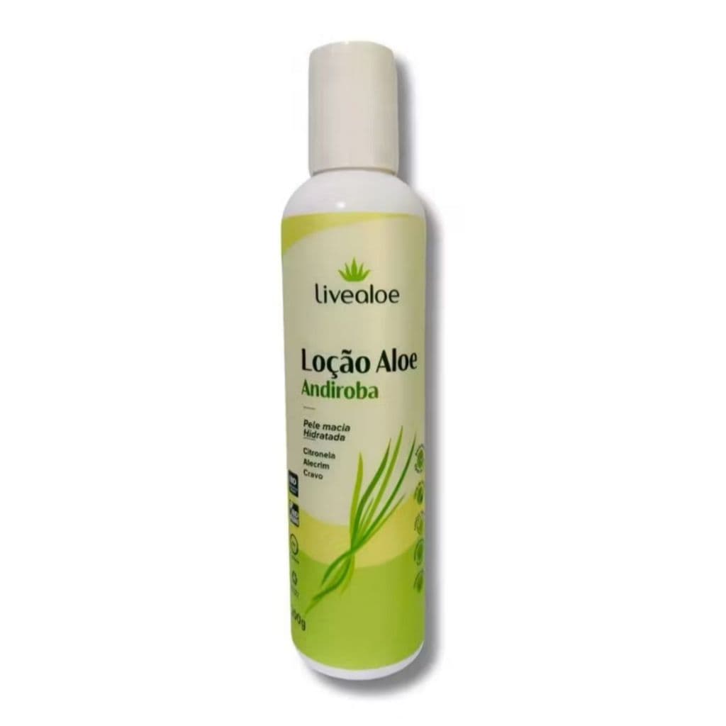 Loção Aloe Citronela Andiroba Natural Vegano 200ml Livealoe