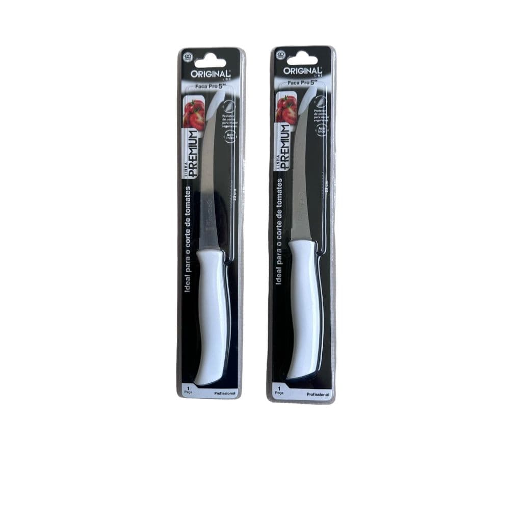 Kit 2 Facas cozinha, faca tomate, , faca aço inox, faca premium, corte preciso, faca frutas, faca profissional premium