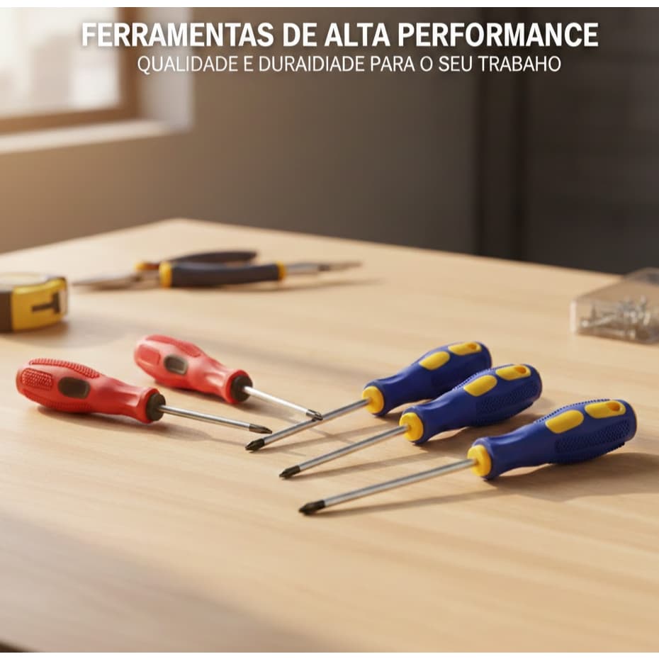 Kit 2 ou 4 Chaves Philips Com Ponta Magnética e Cabo Emborrachado