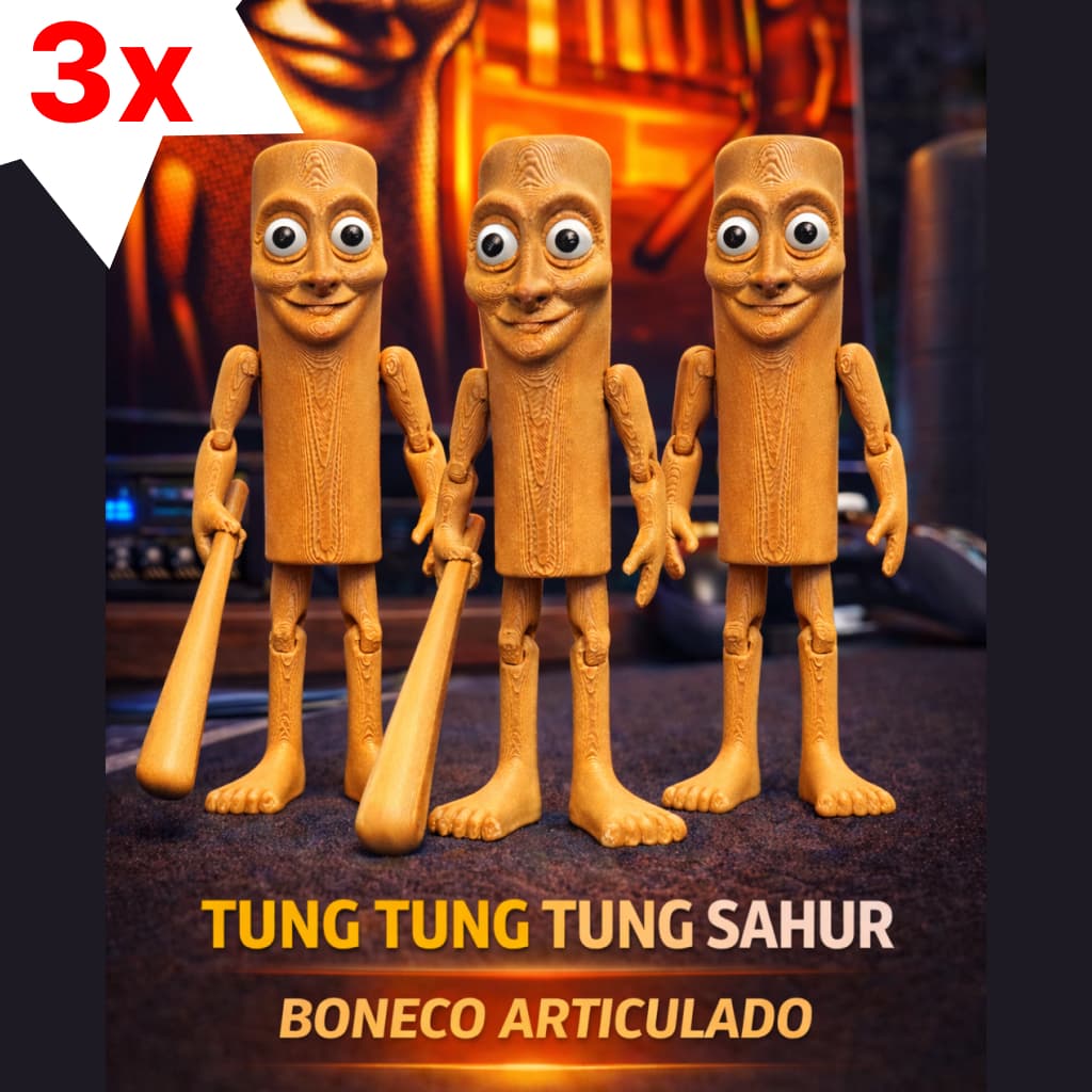 Boneco articulado Tung Tung Tung Sahur action figure colecionável decoração para brincar crianças
