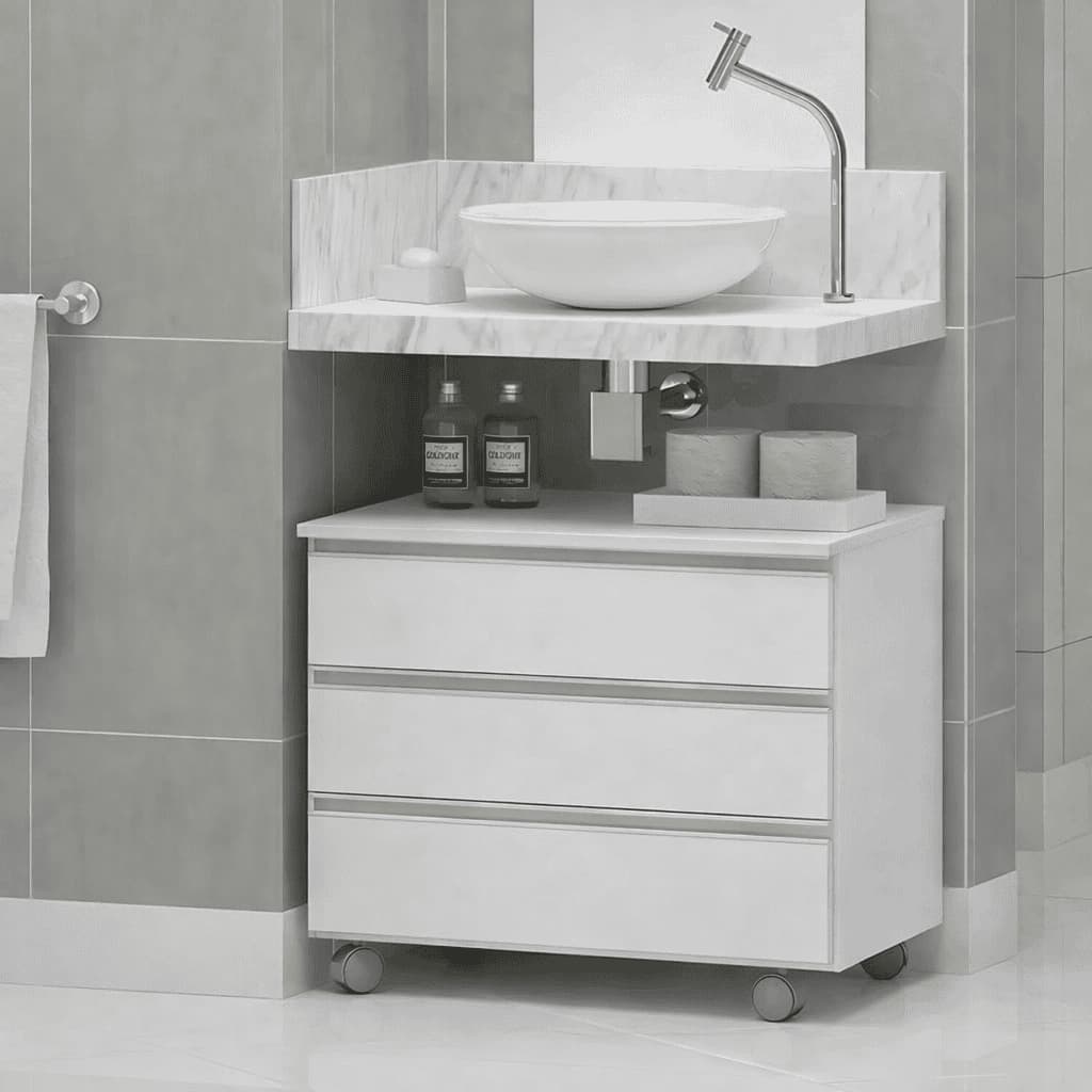gaveteiro 3 gavetas banheiro closet branco organizador
