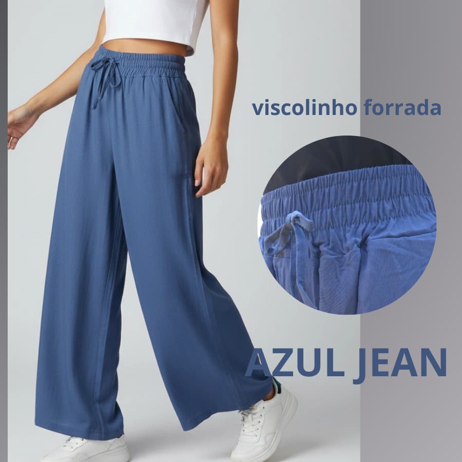 calça pantalona viscolinho forrada
