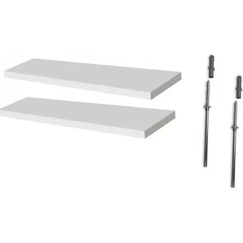 Kit 2 Prateleiras MDF Branco 15mm - 90x20cm + suporte invisível