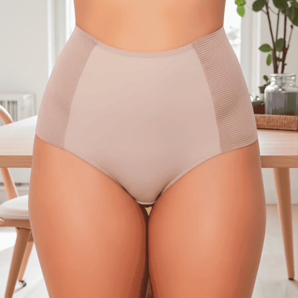 Calcinha Cinta Modeladora Alta Compressão Suplex Elástico Calcinha Feminina Cós Alto Afina Cintura