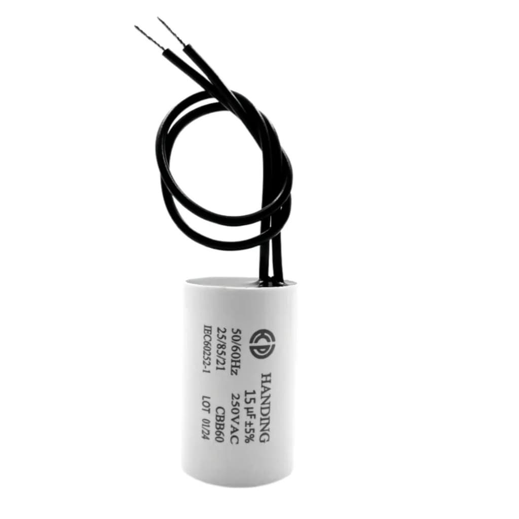 Capacitor 15uf 250vac Para Portão Eletrônico Deslizante Basculante Universal Weg 2 Fios