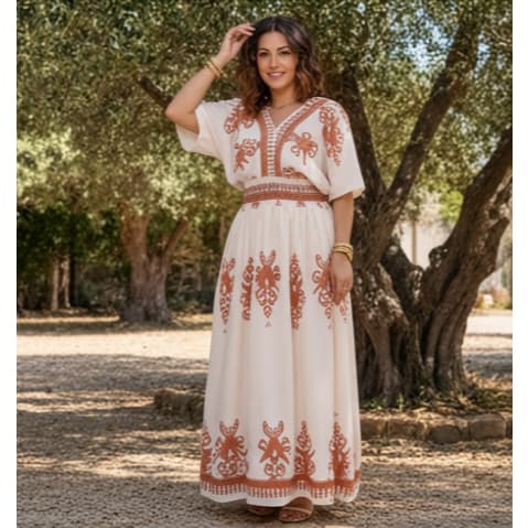 Vestido Longo Estampado Forrado PLUS SIZE Moda Feminina COD 175