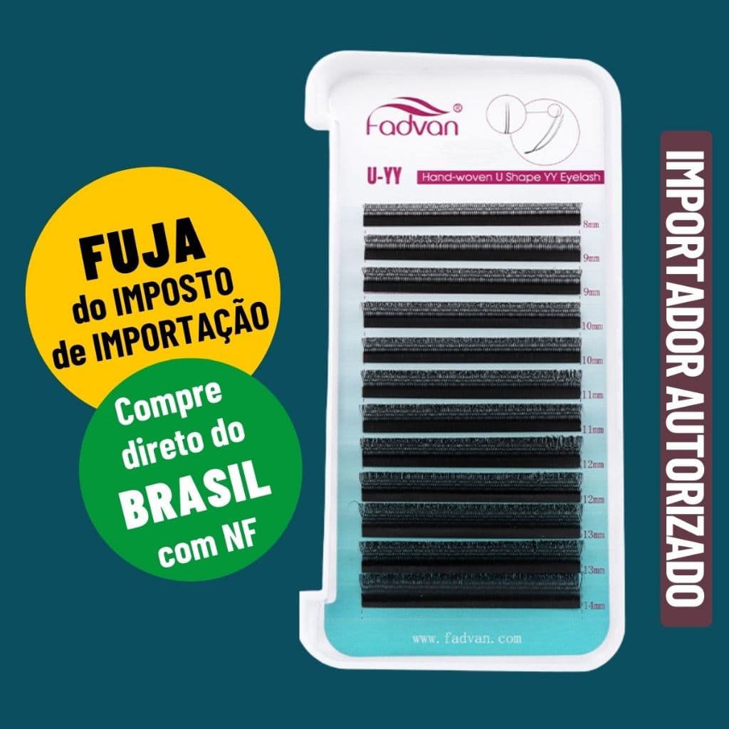 Cílios Fadvan U Shape Volume Brasileiro YY Mix Preto Extensão De Cílios U-YY Lashes