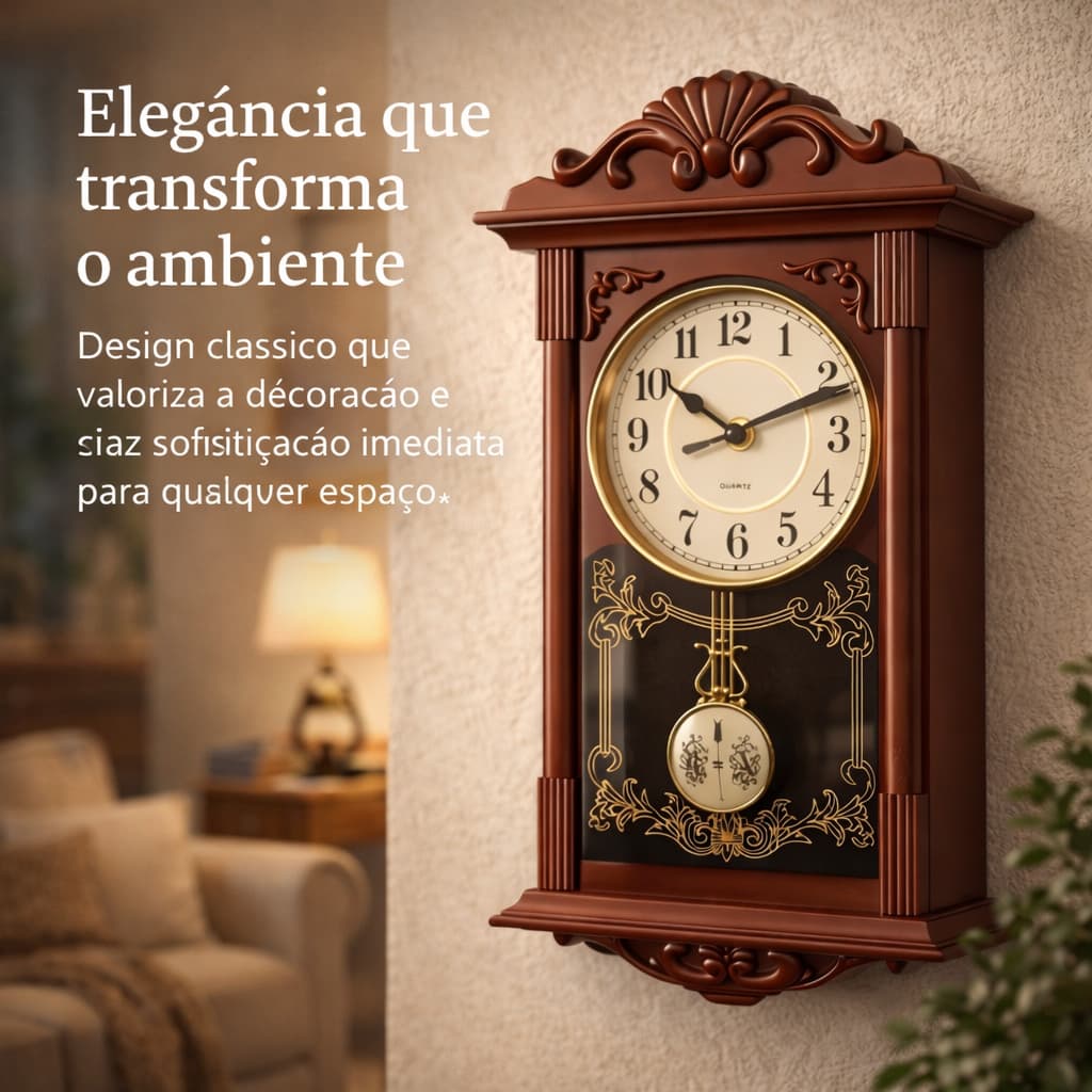 Relógio Parede Antigo Decoração Antiguidades Pêndulo Balança