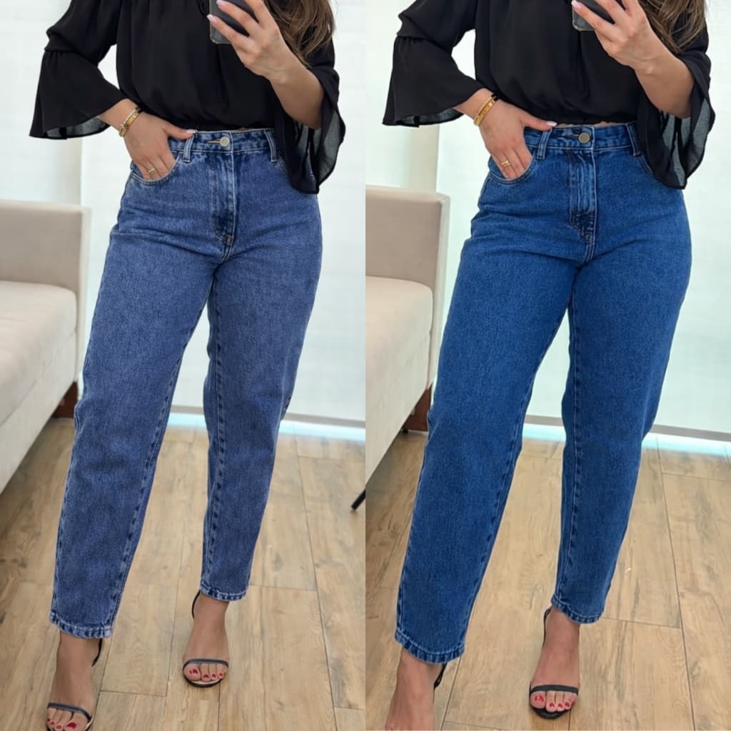 KIT 2 Calça Jeans MOM Feminina Cintura Alta Qualidade Premium