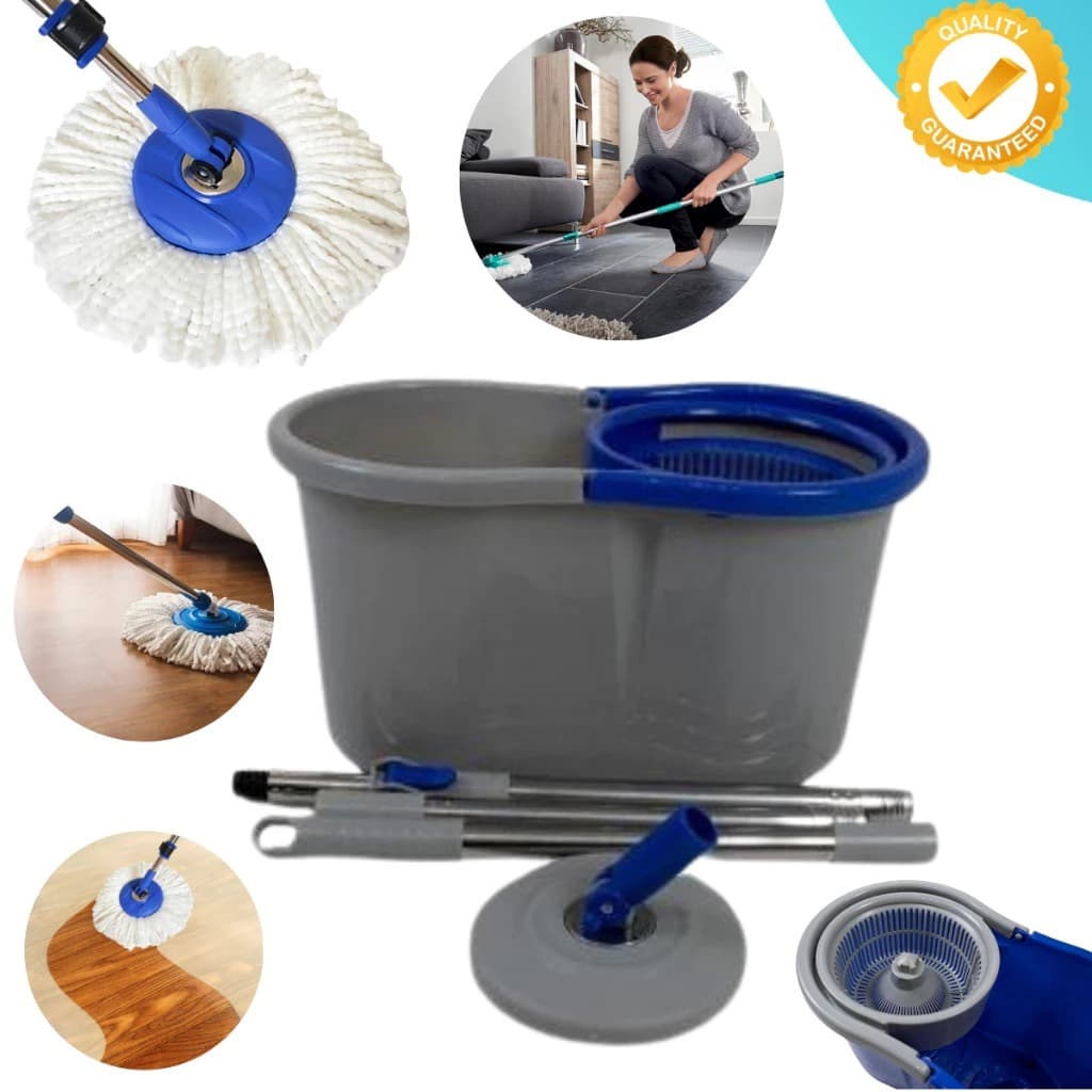 Conjunto Mop Giratorio 360 Balde Duplo Secagem Rapida Pratico