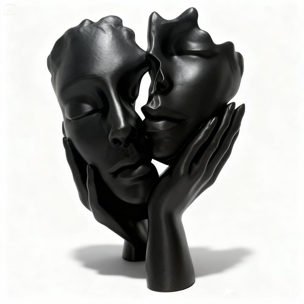 Escultura Rosto Abstrato Decorativa Moderna Arte Decorativa