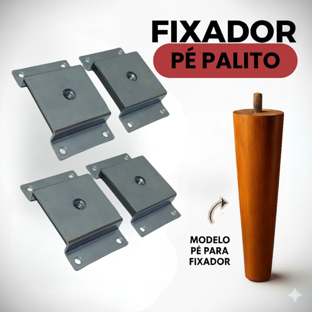 2 Chapinha Chapa Reta Fixação Base Metal Aço Pé Móveis