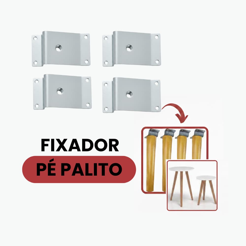 4 Chapa Suporte Base Inclinar Chanfrar Pé Palito Móveis Puff