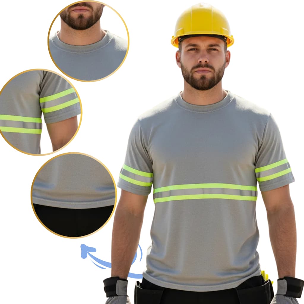 Camiseta Pv Operacional Com Faixa Refletiva Trabalho Profissional Construção